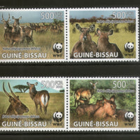 Guinea Bissau 2008 WWF Defassa Waterbuck Wildlife Animal Fauna 4v MNH # 423