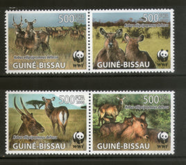 Guinea Bissau 2008 WWF Defassa Waterbuck Wildlife Animal Fauna 4v MNH # 423