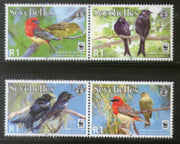 Seychelles 2008 WWF Aldabra Drongo & Red-headed Fody Birds Wildlife Animal Sc 875-78 MNH # 424