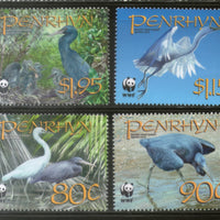 Penrhyn 2008 WWF Pacific Reef-Egret Birds Wildlife Animal Sc 468-71 MNH # 426