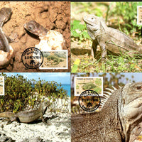 Turks & Caicos Islands 1986 WWF Ground Iguana Lizards Reptiles Sc 710-3 Max Card # 42 - Phil India Stamps