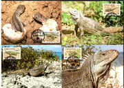 Turks & Caicos Islands 1986 WWF Ground Iguana Lizards Reptiles Sc 710-3 Max Card # 42 - Phil India Stamps