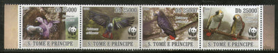 St. Thomas & Prince Islands 2009 WWF Grey Parrot Birds Wildlife Animal Sc 1933-36 MNH # 431