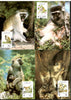 St. Kitts 1986 WWF Green Monkey Wildlife Animal Mammals Sc 189-2 Set 4 Max Cards # 43 - Phil India Stamps