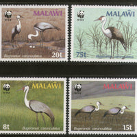 Malawi 1987 WWF Wattled Crane Water Birds Wildlife Fauna 4v Sc 494-97 MNH # 047 - Phil India Stamps