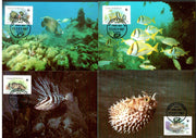 Antigua & Barbuda 1987 WWF Fishes Marine Life Corals Fauna Sc 1010 Max Cards # 49 - Phil India Stamps
