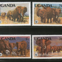 Uganda 1983 WWF - African Elephant Animal Wild Life Fauna Sc 371-774 MNH # 004 - Phil India Stamps