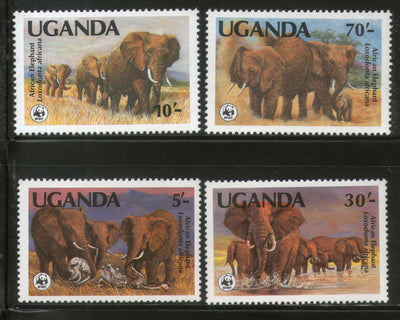 Uganda 1983 WWF - African Elephant Animal Wild Life Fauna Sc 371-774 MNH # 004 - Phil India Stamps