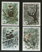 Vietnam 1987 WWF Gibbon Monkey Sc 1761-64 Wildlife Animal Mammal Fauna MNH # 053 - Phil India Stamps