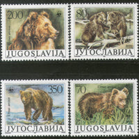 Yugoslavia 1988 WWF Brown Bear Sc 1880-83 Wildlife Animal Mammal Fauna MNH # 059 - Phil India Stamps