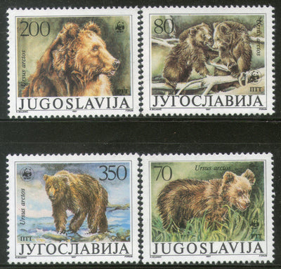 Yugoslavia 1988 WWF Brown Bear Sc 1880-83 Wildlife Animal Mammal Fauna MNH # 059 - Phil India Stamps