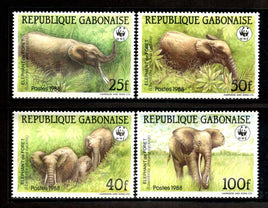 Gabon 1988 African Elephants Wildlife Animal Fauna Sc 634-37 WWF MNH # 061 - Phil India Stamps