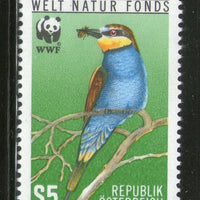 Austria 1988 WWF Bee Eater Birds Wildlife Animal Fauna 1v Sc 1425 MNH # 064 - Phil India Stamps