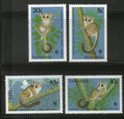 Tanzania 1989 WWF Zanzibar Galago Wildlife Animal Fauna Sc 468-71 MNH # 076 - Phil India Stamps