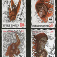 Indonesia 1989 Orangutans Monkey Wildlife Animal Fauna Sc 1382-85 WWF MNH # 079 - Phil India Stamps