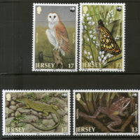 Jersey 1989 WWF Owl Butterfly Lizard Wildlife Animal Fauna Sc 507-10 MNH # 080 - Phil India Stamps