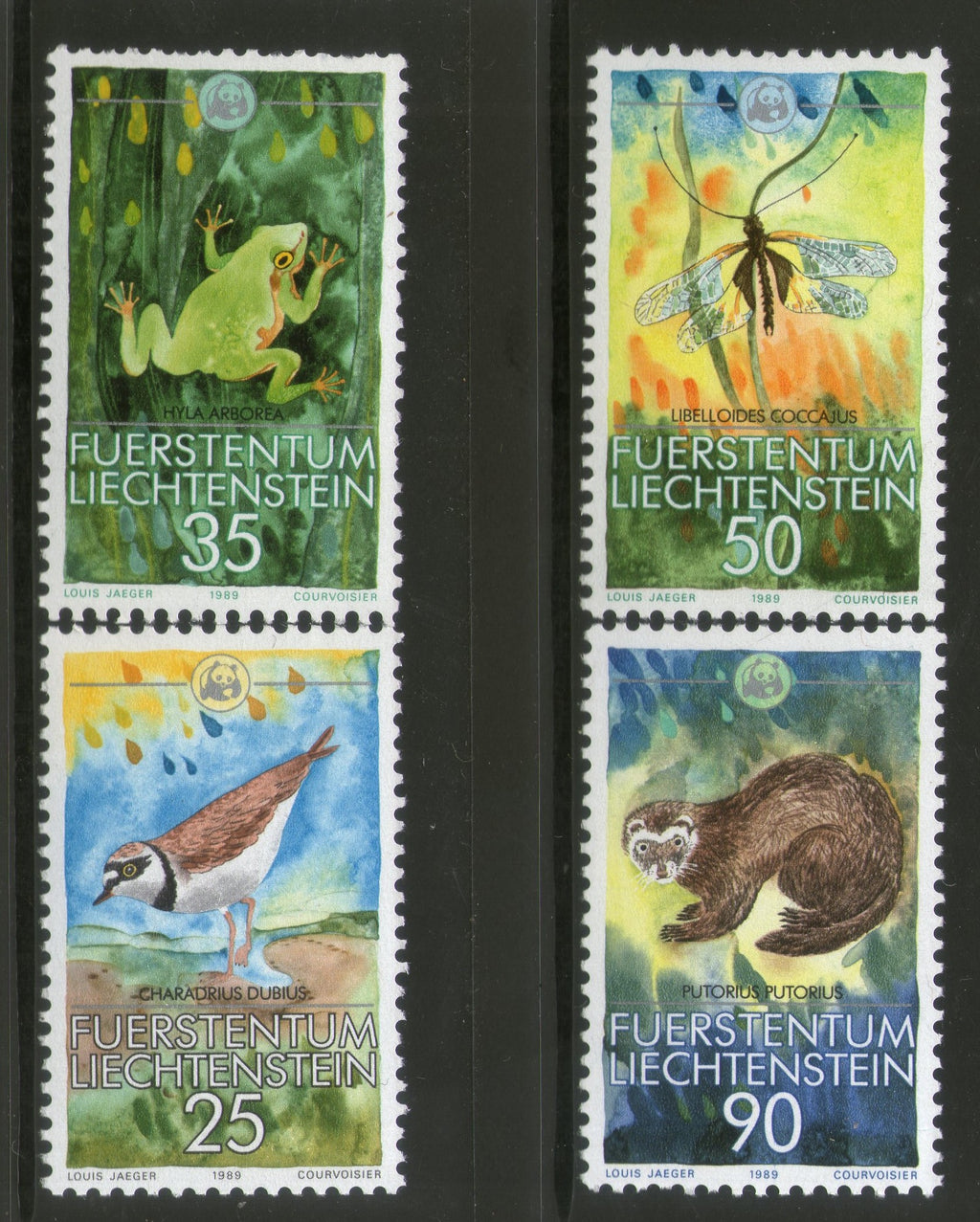 Liechtenstein 1989 WWF Bird Butterfly Wildlife Animal Fauna Sc 907-10 MNH # 083 - Phil India Stamps