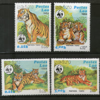 Laos 1984 Tigers Big Cat Sc 517-20 Wildlife Animal Mammal Fauna WWF MNH # 008 - Phil India Stamps