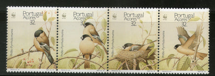 Azores 1990 WWF Sao Miguel Bullfinch Birds Wildlife Fauna Sc 385-88 MNH # 092 - Phil India Stamps