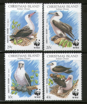Christmas Islands 1990 WWF Abbott's Booby Birds Wildlife Animal Fauna Sc 270-73 MNH # 98