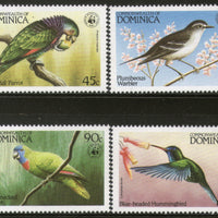 Dominica 1984 WWF Birds Parrot Warbler Wildlife Fauna Sc 827-30 MNH # 009 - Phil India Stamps