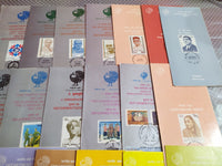India 1987 32 Diff. Blank Folders Wildlife Tiger Trees Fort Rotary Railway Military Ship Bridge Sikhism Famous People # 71