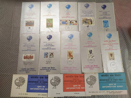 India 1986 13 Diff. Blank Folders Police UNICEF Football Ship Naval Military Famous People # 86