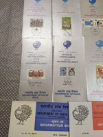 India 1986 13 Diff. Blank Folders Police UNICEF Football Ship Naval Military Famous People # 86