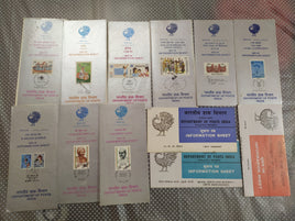 India 1986 12 Diff. Blank Folders Police UNICEF Football Ship Naval Military Famous People # 87