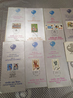 India 1986 12 Diff. Blank Folders Police UNICEF Football Ship Naval Military Famous People # 87
