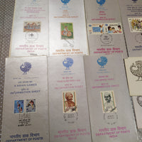 India 1986 12 Diff. Blank Folders Police UNICEF Football Ship Naval Military Famous People # 87