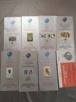 India 1986 8 Diff. Blank Folders Police UNICEF Football Military Famous People # 90