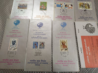India 1986 8 Diff. Blank Folders Police UNICEF Football Military Famous People # 90