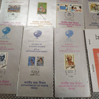 India 1986 8 Diff. Blank Folders Police UNICEF Football Military Famous People # 92