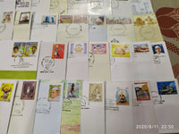 India 2013 Year Pack of 57 FDCs on Cinema Flowers Sikhism Dam Railway Cricket Wildlife Vivekananda