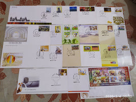 India 2014 Year Pack of 21 FDCs on FIFA Football Music Health Slovenia Joints Issue Sikhism