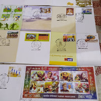 India 2014 Year Pack of 21 FDCs on FIFA Football Music Health Slovenia Joints Issue Sikhism
