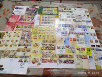 India 2017 Year Pack of 61 FDCs on Mahatma Gandhi Birds Joints Issue Wildlife Hindu Mythology Hand Fan Cuisine Headgears
