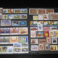 India 2000 Year Pack 68 Stamps Painting Space Gandhi Rajkumar Shukla Gems & Jewellery Railway Wildlife Animals Bird MNH - Phil India Stamps