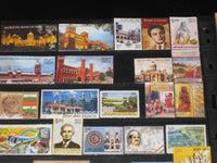 India 2009 Year Pack of 107 Stamps Horses Whale Gandhi Textile Polar Antarctica Hindu Mythology MNH