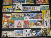 India 2009 Year Pack of 107 Stamps Horses Whale Gandhi Textile Polar Antarctica Hindu Mythology MNH