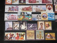 India 2010 Year Pack of 91 Stamps Gandhi Astrological Sign Games Music Baton MNH