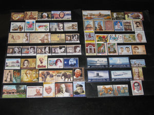 India 2011 Year pack of 61 Stamps Cinema Elephant Tiger Tagore Ship Health MNH
