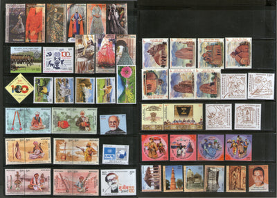 India 2020 Year Pack of 55 Stamps on Mahatma Gandhi COVID-19 Fashion Textile UNESCO Architecture Music Wildlife Terracotta MNH