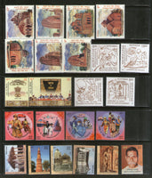 India 2020 Year Pack of 55 Stamps on Mahatma Gandhi COVID-19 Fashion Textile UNESCO Architecture Music Wildlife Terracotta MNH