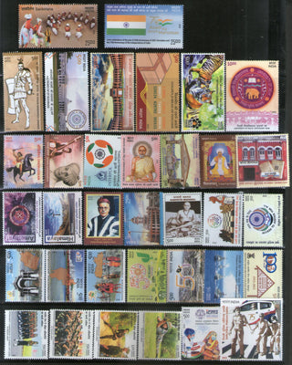 India 2022 Year Pack of 35 Stamps on Covid-19 Sikhism Military Tiger Police Joints Issue MNH