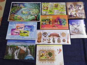India 2003 Year Pack of 9 M/s on Aero India Medicinal Plants Joints Issue Snakes Waterfall Mt. Everest Museum MNH