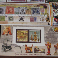 India 2010 Year Pack of 12 M/s Stamp on Stamp Astrological Sign  Games Mexico Jionts Issue Biodiversity  Dance Baton Relay Birds MNH