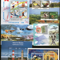 India 2012 Year Pack of 6 M/s Olympic Birds Lighthouse Aviation Biodiversity Philately MNH