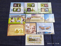 India 2013 Year Pack of 10 M/s on Mahatma Gandhi Railway Cricket Flower Temple MNH